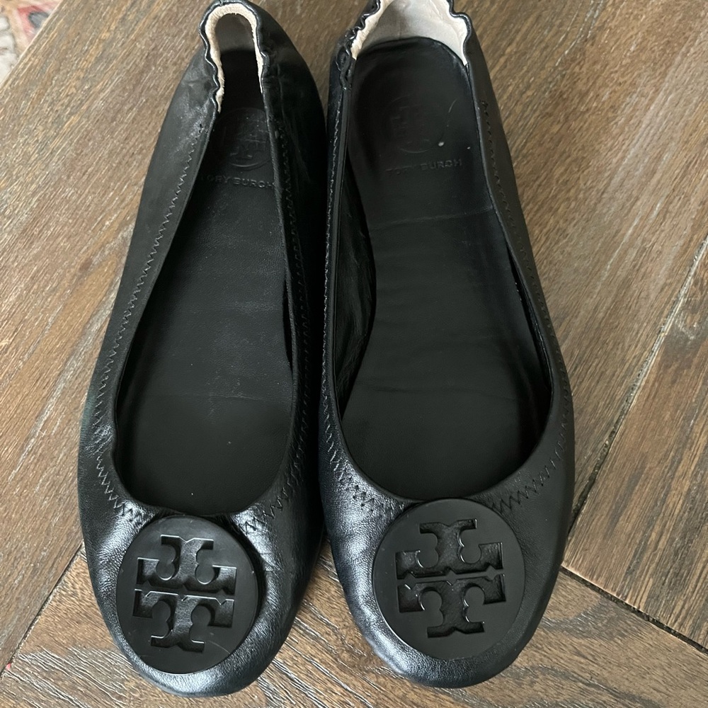 Tory Burch Black Minnie Ballet Flats